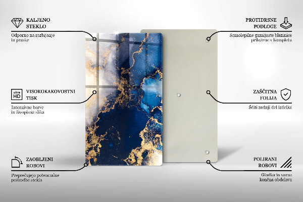 Protection pour plaque de cuisson Fond élégant et or