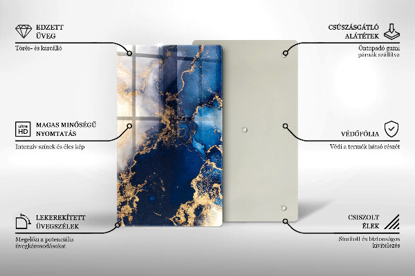 Protection pour plaque de cuisson Fond élégant et or