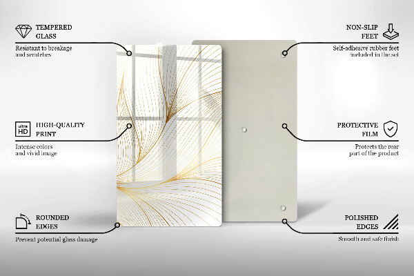 Planche à découper verre Modèle de lignes modernes