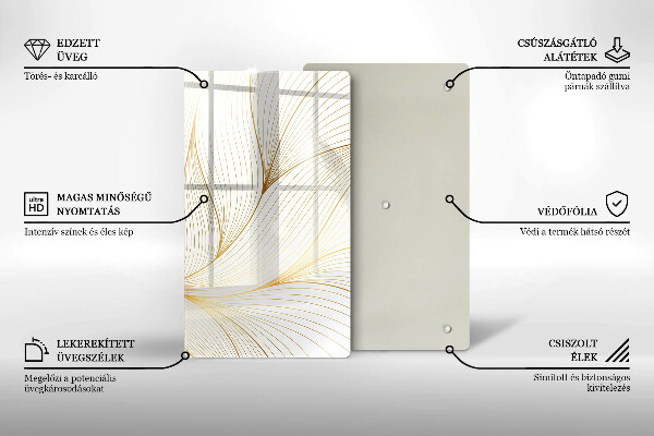 Planche à découper verre Modèle de lignes modernes