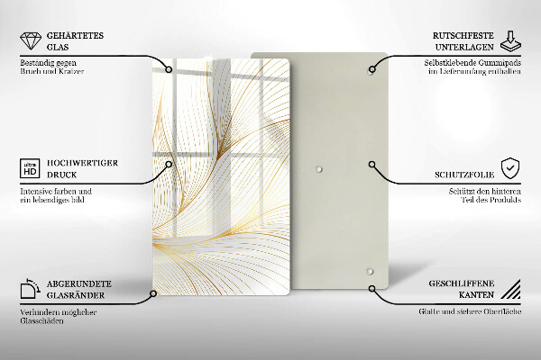 Planche à découper verre Modèle de lignes modernes