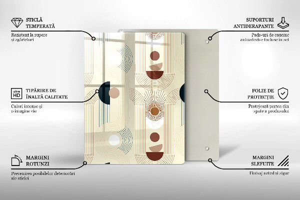 Planche à découper verre Modèle de lignes modernes
