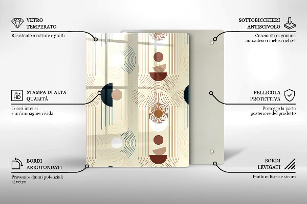 Planche à découper verre Modèle de lignes modernes