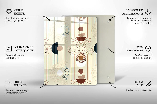 Planche à découper verre Modèle de lignes modernes