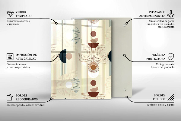 Planche à découper verre Modèle de lignes modernes