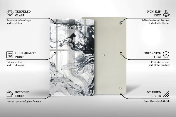 Planche à découper verre Abstraction d'encre