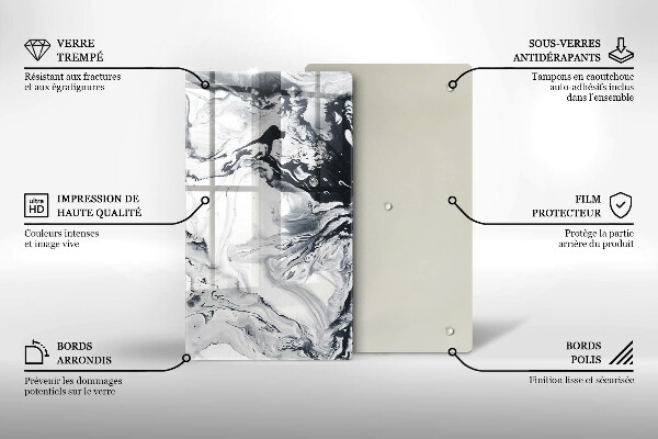 Planche à découper verre Abstraction d'encre