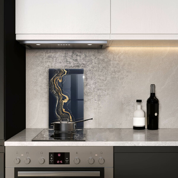 Planche à découper verre Lignes dorées abstraites