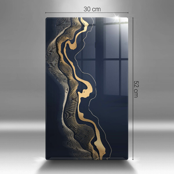 Planche à découper verre Lignes dorées abstraites