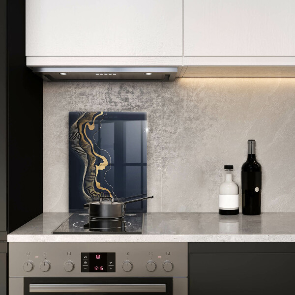 Planche à découper verre Lignes dorées abstraites