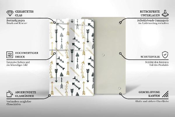 Planche à découper verre Modèle de flèches bohème