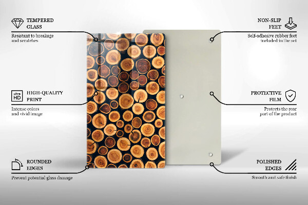 Planche à découper verre Des souches d'arbres en bois