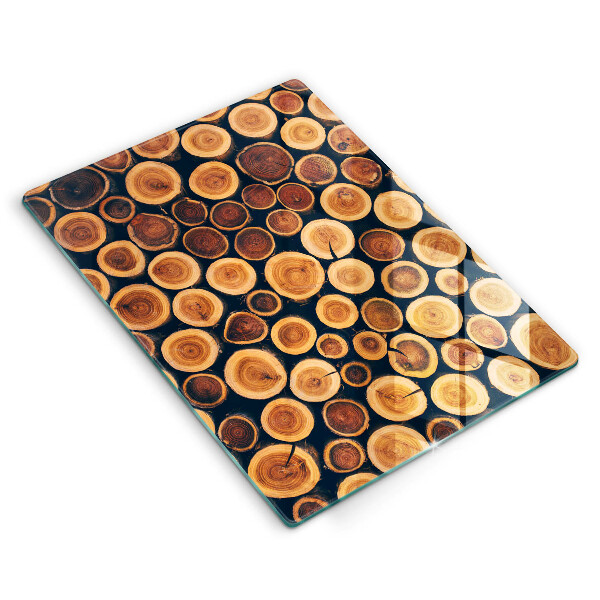 Planche à découper verre Des souches d'arbres en bois