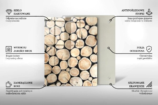 Planche à découper verre Des souches d'arbres en bois