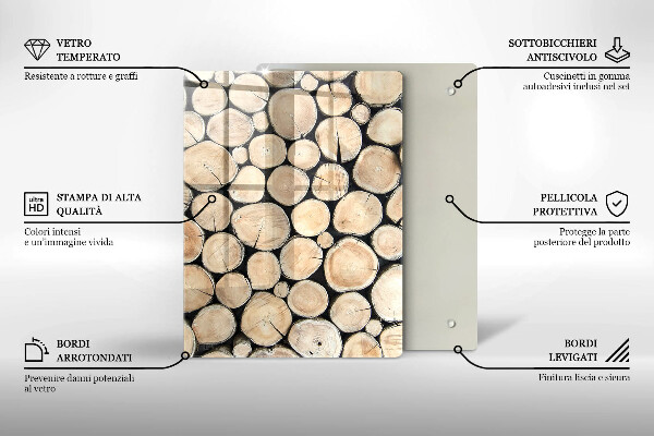 Planche à découper verre Des souches d'arbres en bois
