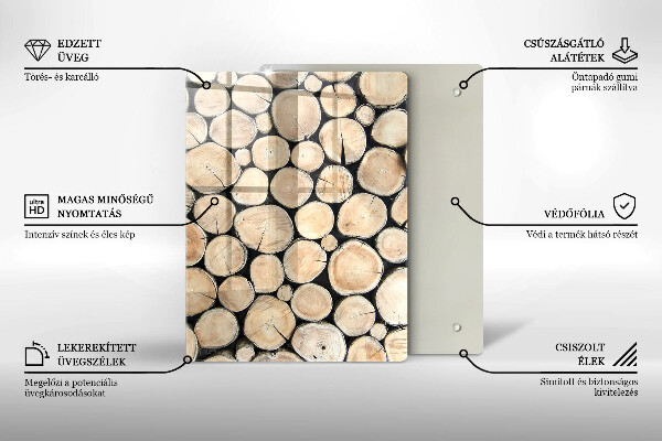 Planche à découper verre Des souches d'arbres en bois