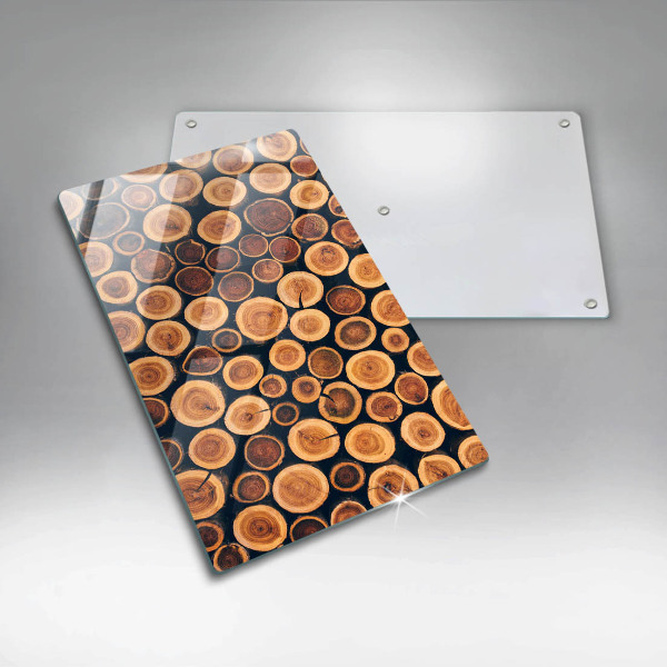 Planche à découper verre Des souches d'arbres en bois