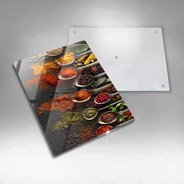 Planche à découper verre Cuillères aux épices