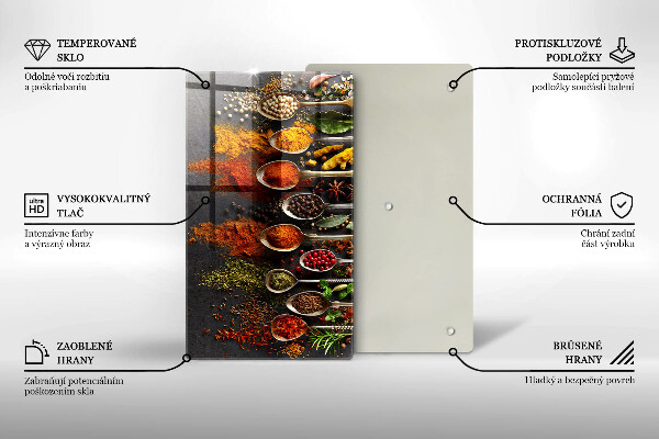 Planche à découper verre Cuillères aux épices
