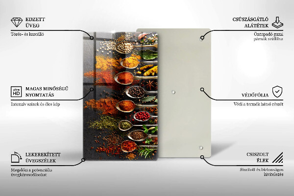 Planche à découper verre Cuillères aux épices