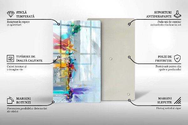 Planche à découper verre Abstraction peinte