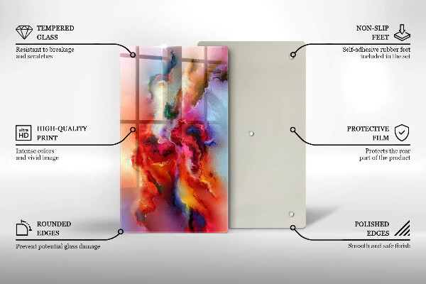 Planche à découper verre Abstraction enfumée