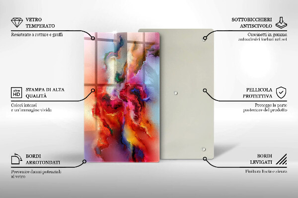 Planche à découper verre Abstraction enfumée