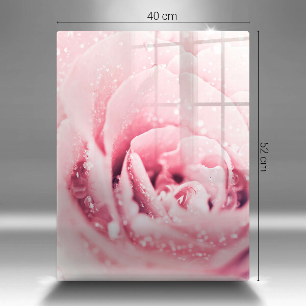 Protection pour plaque de cuisson Gouttes de rosée et fleur rose