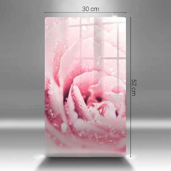 Protection pour plaque de cuisson Gouttes de rosée et fleur rose