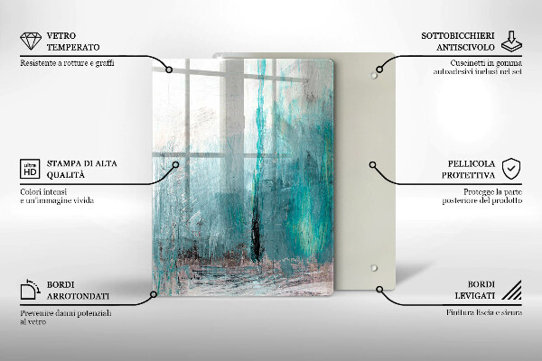 Protection pour plaque de cuisson Plumes de perroquet colorées