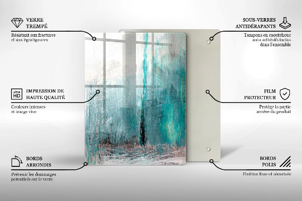 Protection pour plaque de cuisson Plumes de perroquet colorées