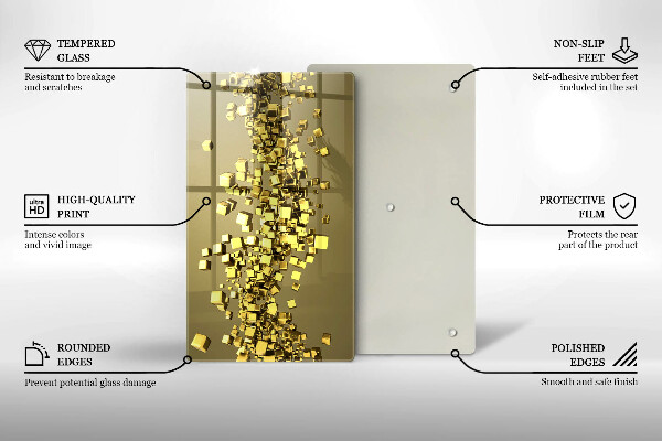 Planche à découper verre Géométrie 3D abstraite