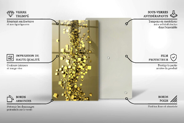 Planche à découper verre Géométrie 3D abstraite