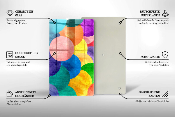 Protection pour plaque de cuisson Cercles colorés