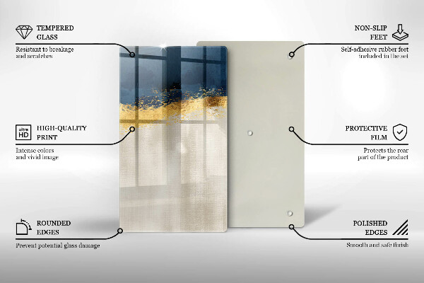 Planche à découper verre Abstraction de l'or