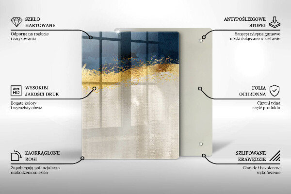 Planche à découper verre Abstraction de l'or