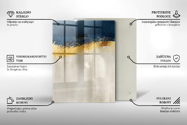 Planche à découper verre Abstraction de l'or