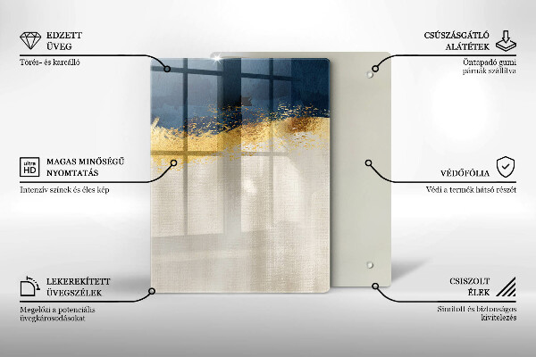 Planche à découper verre Abstraction de l'or