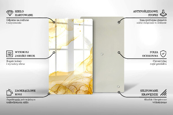Planche à découper verre Abstraction dorée