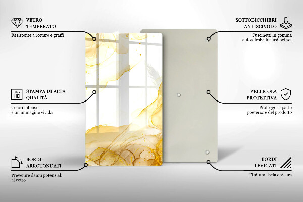 Planche à découper verre Abstraction dorée