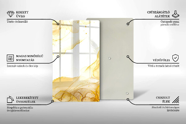 Planche à découper verre Abstraction dorée