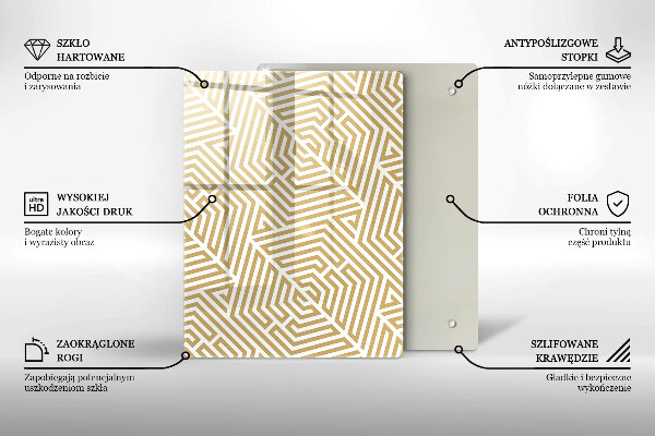 Planche à découper verre Abstraction dorée