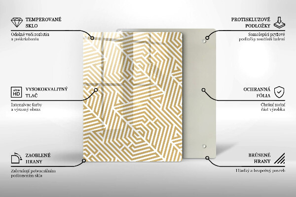 Planche à découper verre Abstraction dorée