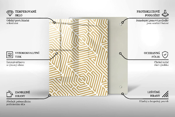 Planche à découper verre Abstraction dorée