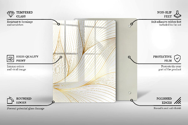 Planche à découper verre Carrés 3D abstraits