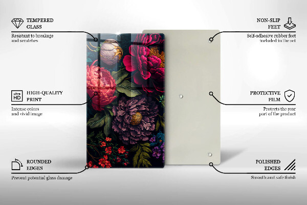 Protection pour plaque de cuisson Belles fleurs