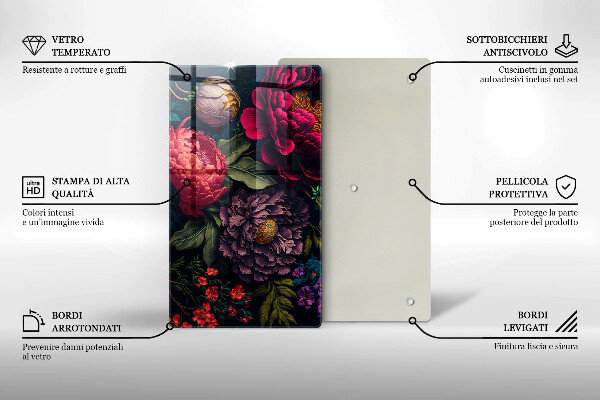 Protection pour plaque de cuisson Belles fleurs