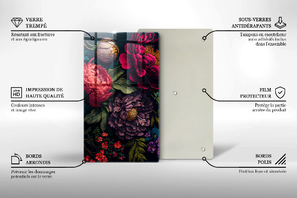 Protection pour plaque de cuisson Belles fleurs