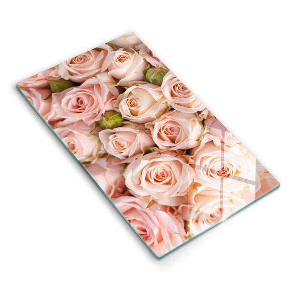 Planche à découper verre Bouquet de roses délicates