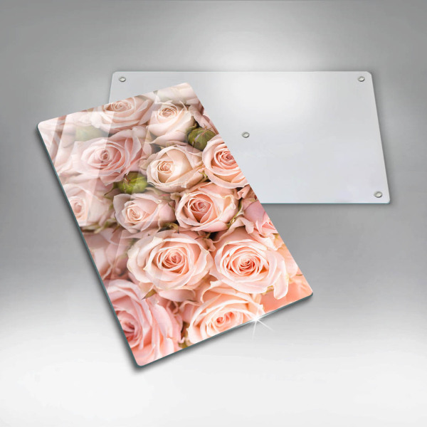 Planche à découper verre Bouquet de roses délicates